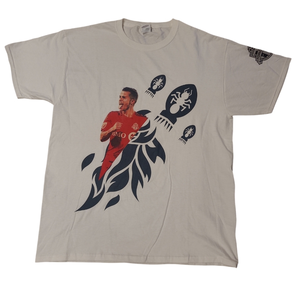 Y2K T-Shirt Jerzees Toronto Fc 2017 Sebastian Giovinco Soccer Mens L White VTG